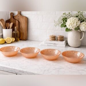 Vintage 4 X FIRE KING by Anchor Hocking Oven Ware Soup Bowls